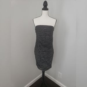 Express Metallic Strapless Dress